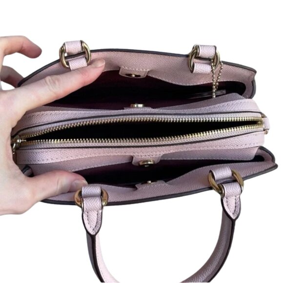 COACH Leather Washed Mauve Mini Lillie Carryall Golden Hardware Feet NWT - Picture 10 of 11